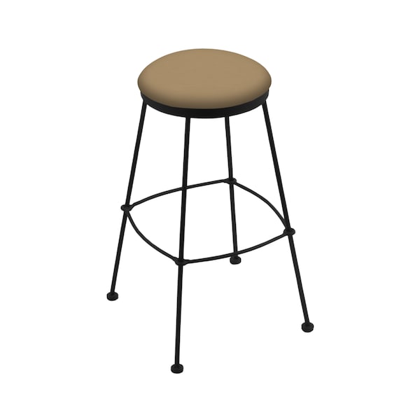 25" Stationary Counter Stool, Black Wrinkle, Canter Sand Seat